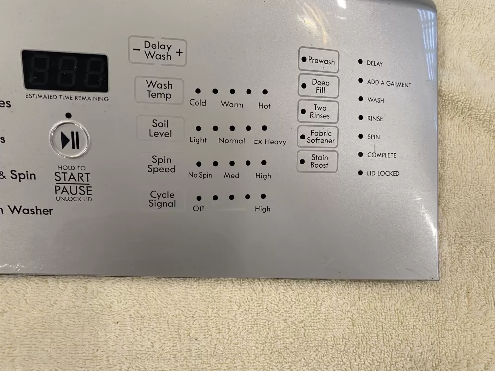 Kenmore W10643919 W10873012 Washer Control Panel Overlay AZ5327 | V350