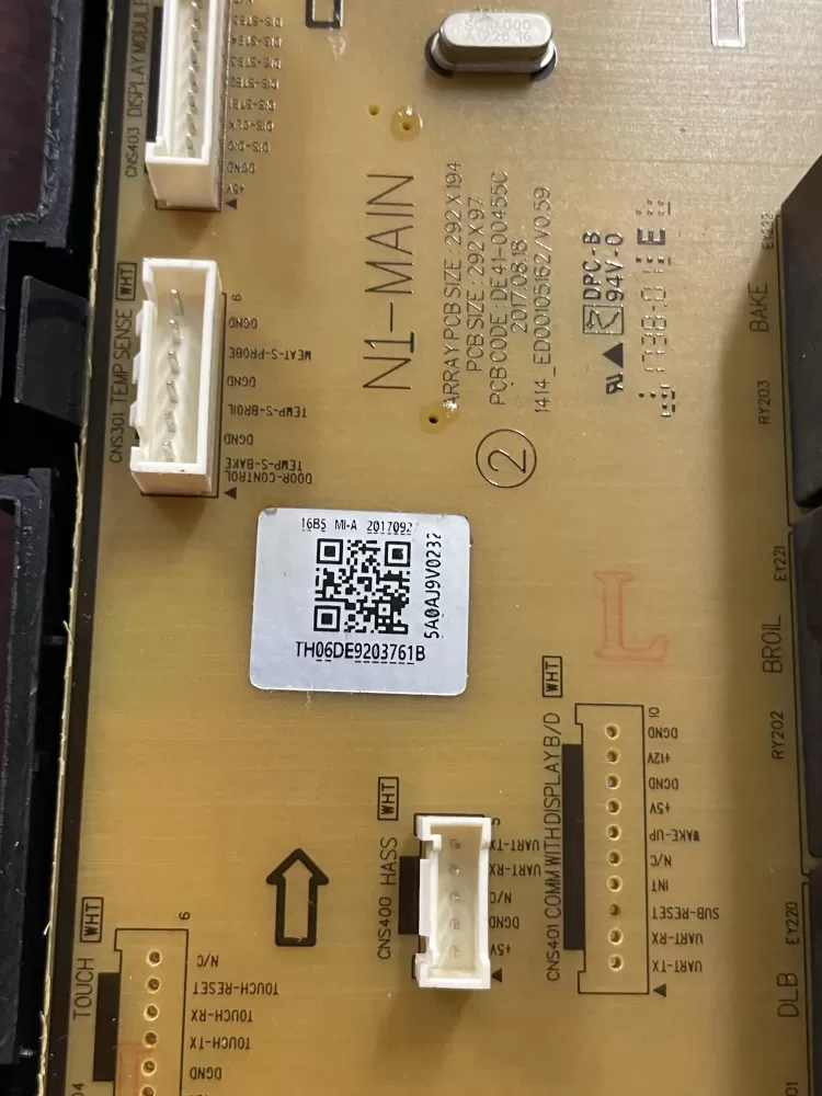 Samsung DE92-03761 Range Oven Control Board Touch Panel Display AZ54493 | Wm1961