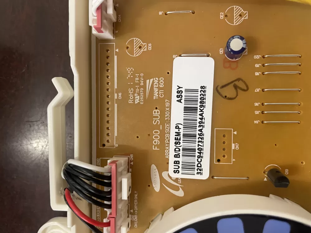 Samsung DC94 07326A Washer Control Board AZ47750 | KMV365