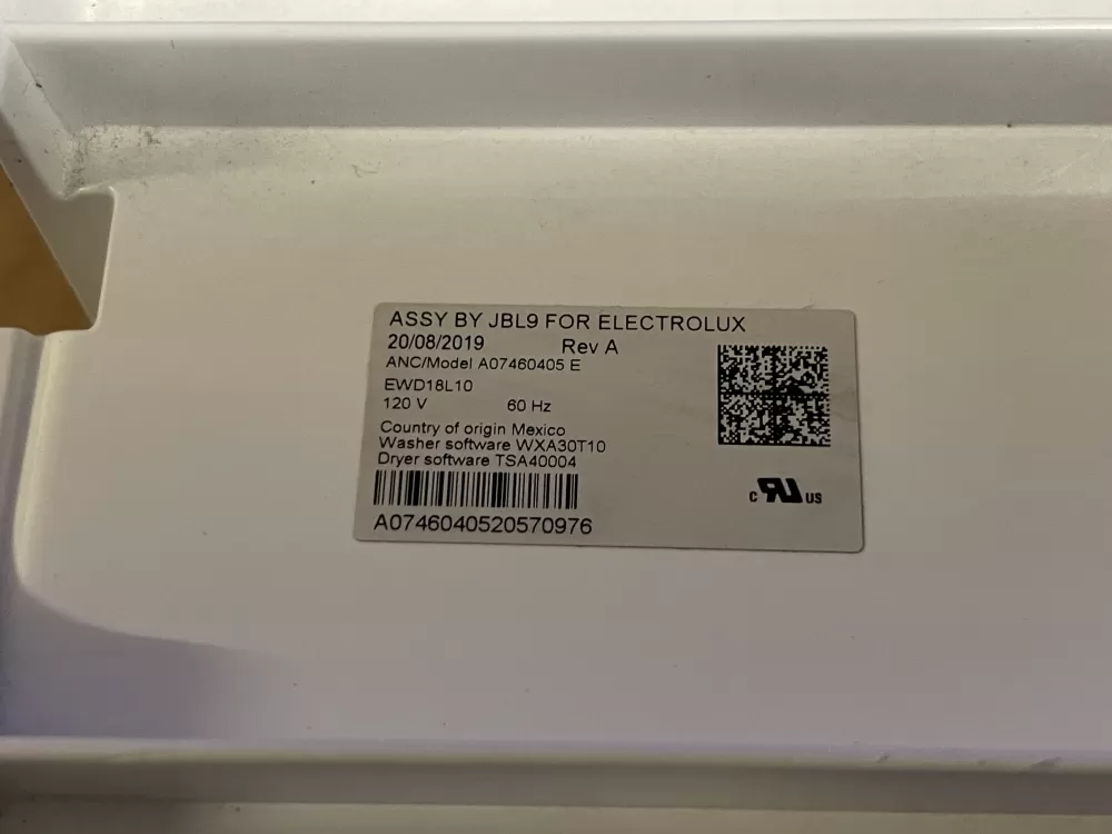 Frigidaire A07460405 Stackable Washer Dryer Control Board AZ102515 | Wmv193