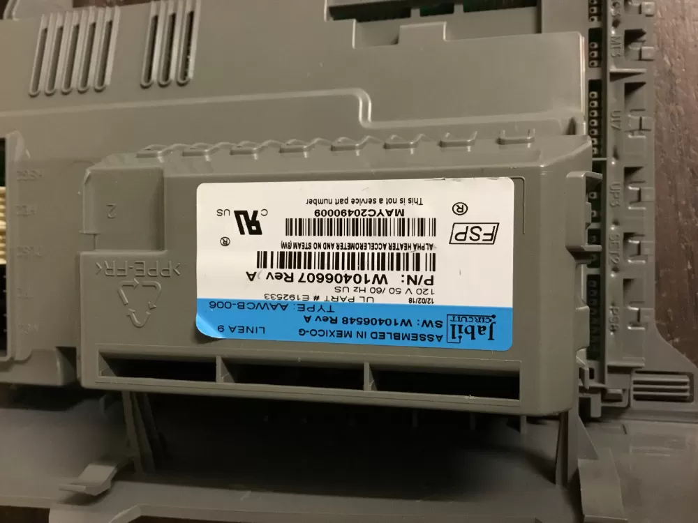 Whirlpool W10406607 Washer Control Board AZ14964 | NR12