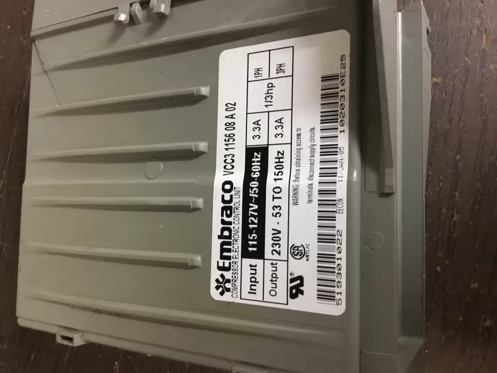 Whirlpool Refrigerator Embraco Compressor Inverter Control Board AZ19543 | NR176