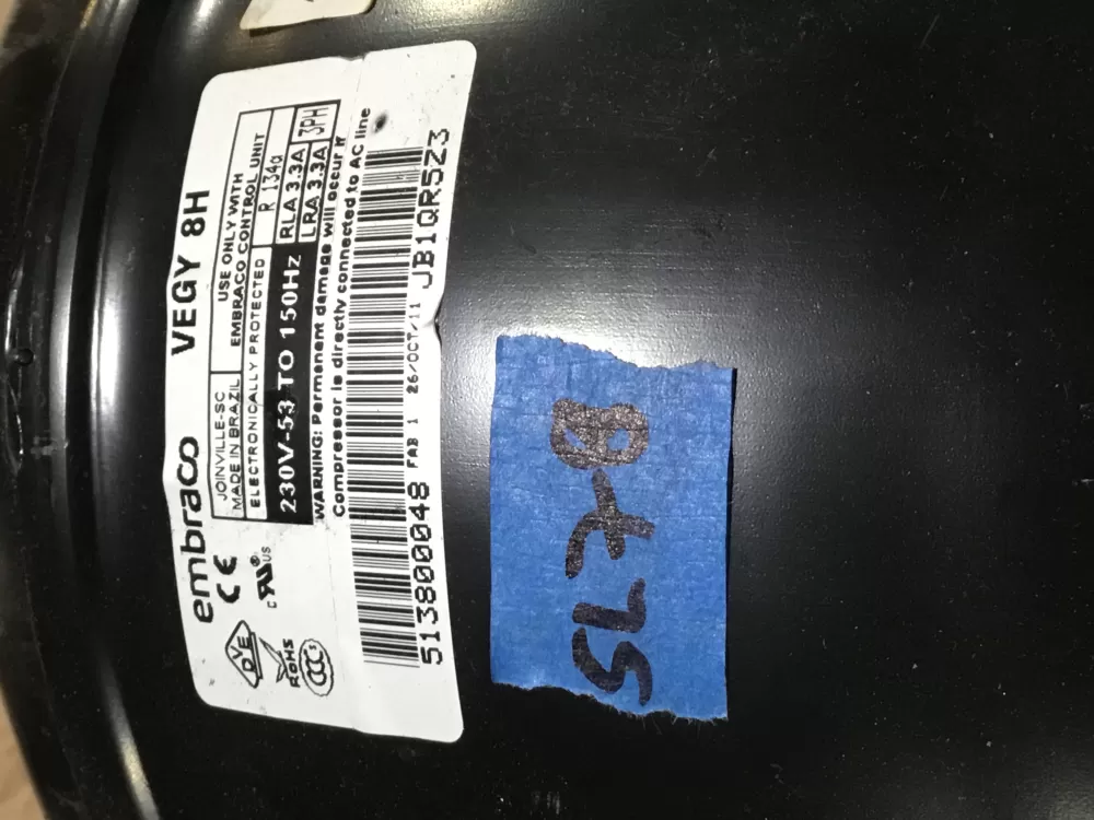  230v 53 150hz R134a Embraco Vegy Compressor To AZ97381 | Sl78
