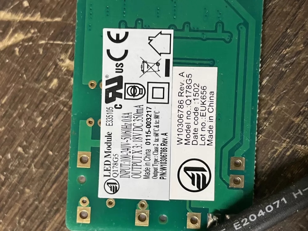 Whirlpool W10306786 Refrigerator LED Inverter Board Box AZ56789 | Wm2016