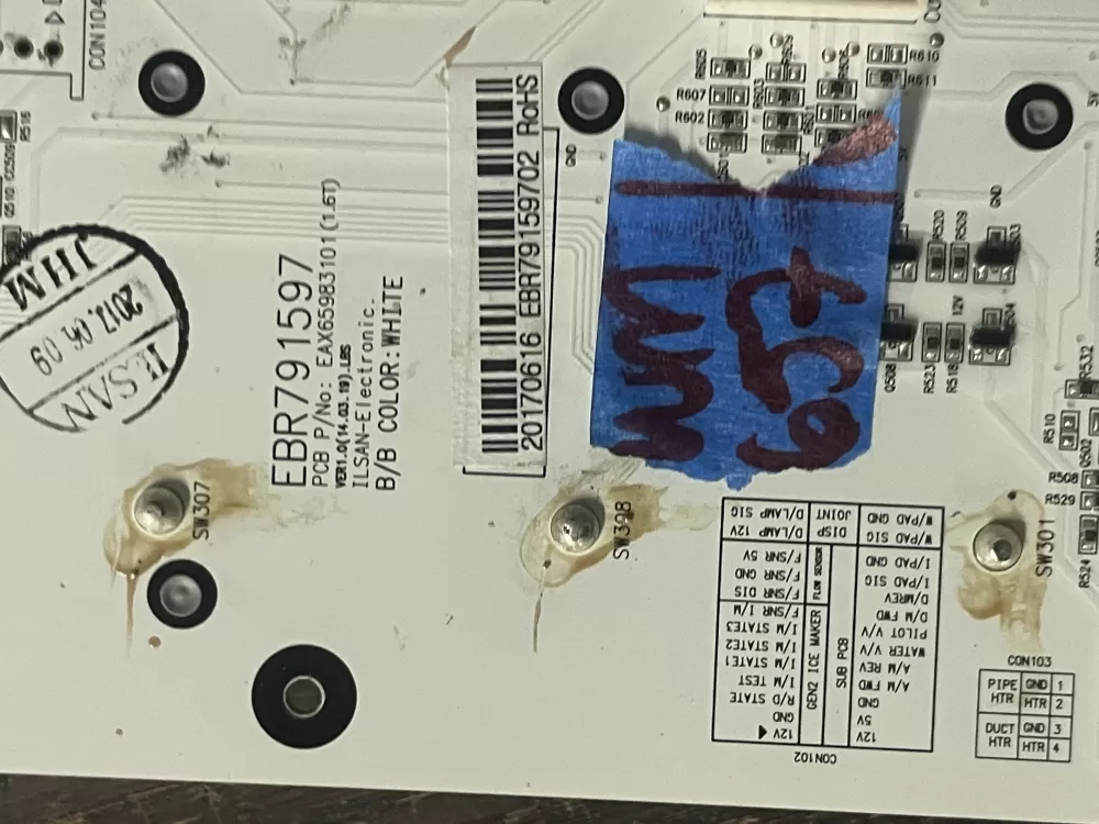 LG EBR79159702 KENMORE Refrigerator Control Board Dispenser AZ46783 | Wm657