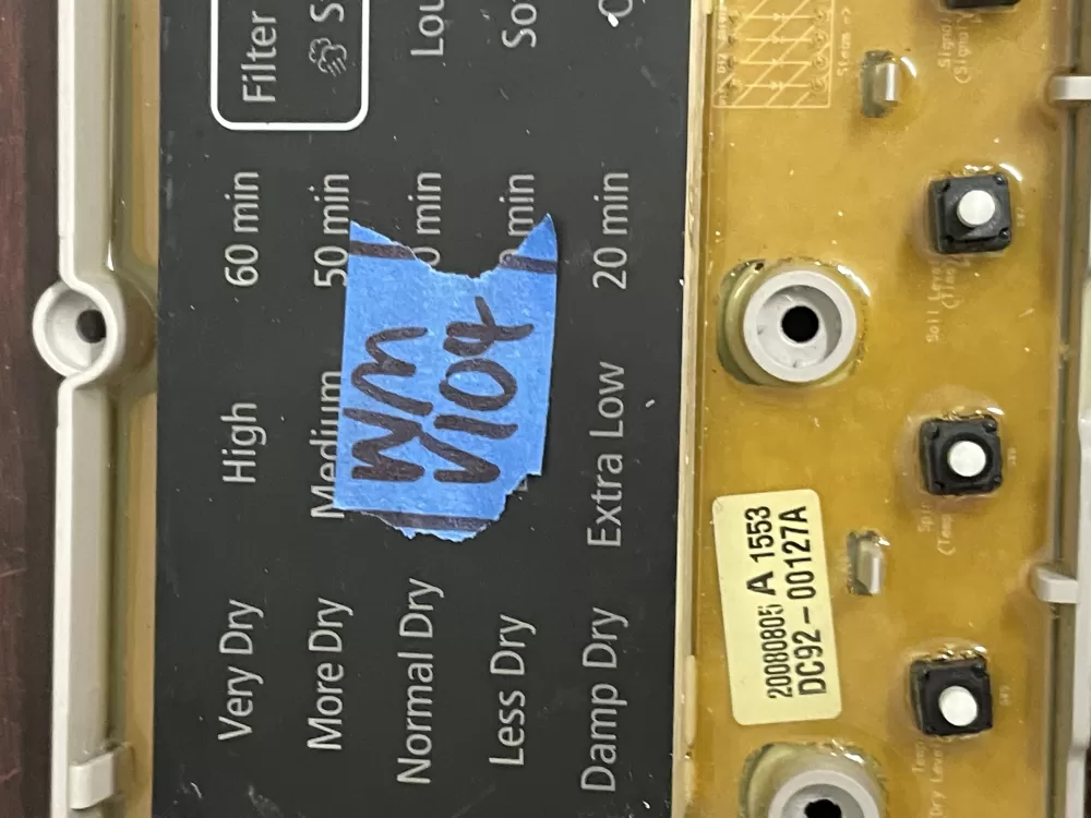 Samsung DC92 00127A Dryer Control Board AZ27563 | WMV104