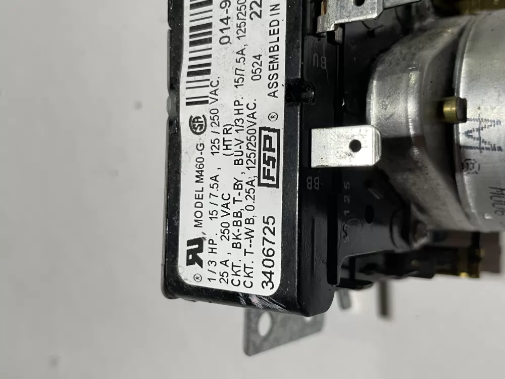 Whirlpool Maytag Amana AP6008573 3406725 WP3406725 Dryer Timer AZ146536 | Wm2460