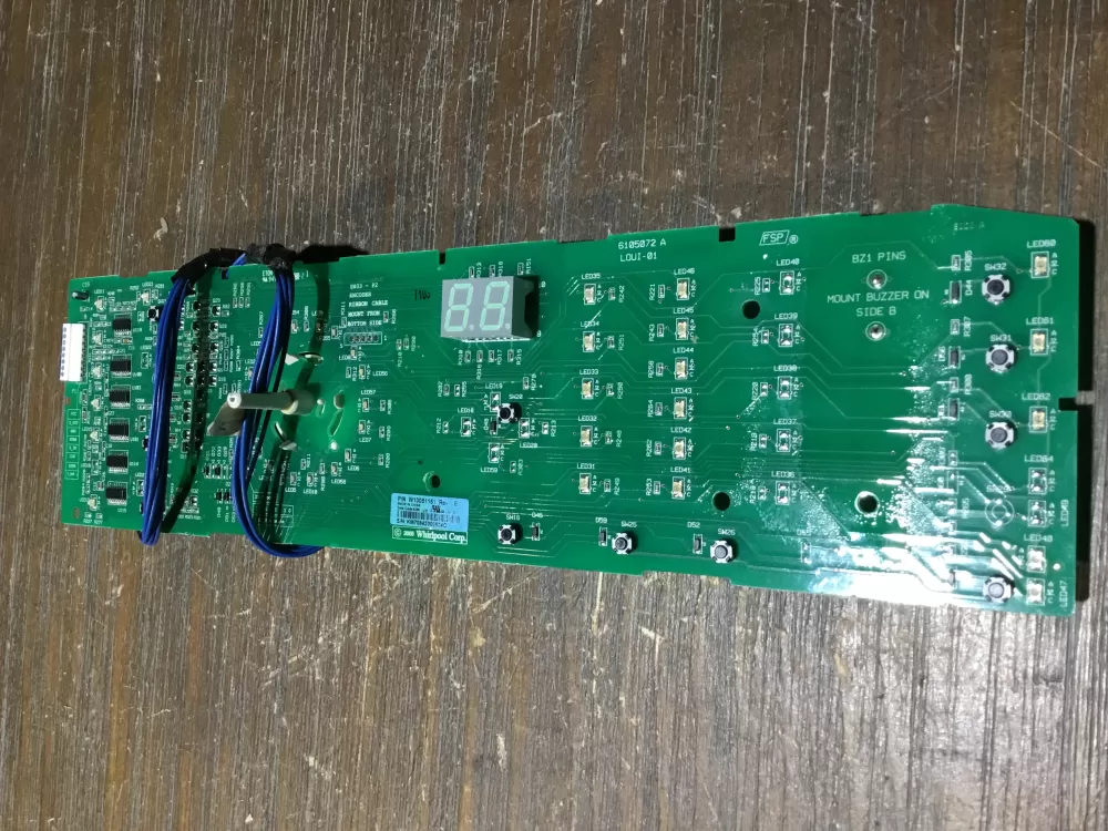 Whirlpool W10051161 Dryer User Interface Control Board AZ61010 | NR2013