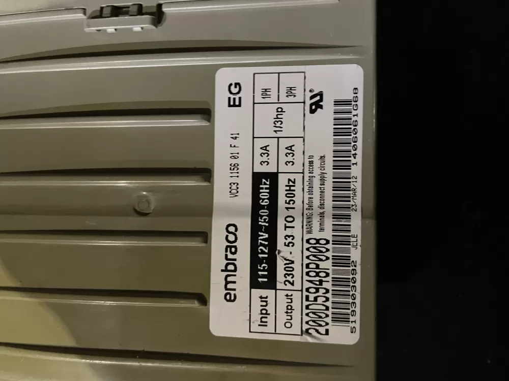 GE 519303092 Refrigerator Compressor Inverter Board AZ35530 | Wm429