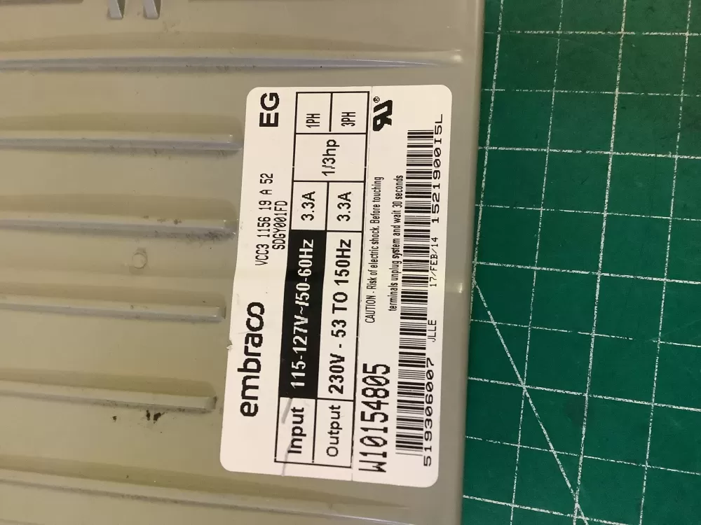 Whirlpool W10154805 Refrigerator Inverter Control Board AZ196972 | NR2752