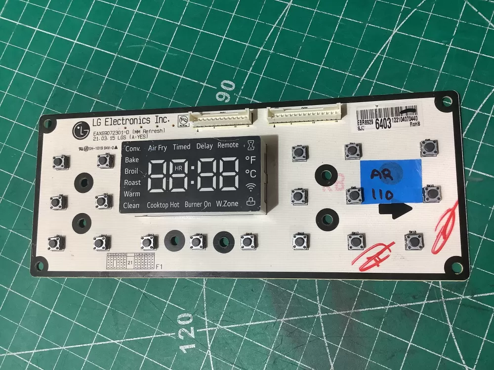 LG EBR89296403 Oven Range UI Display Control Board AZ195973 | AR110