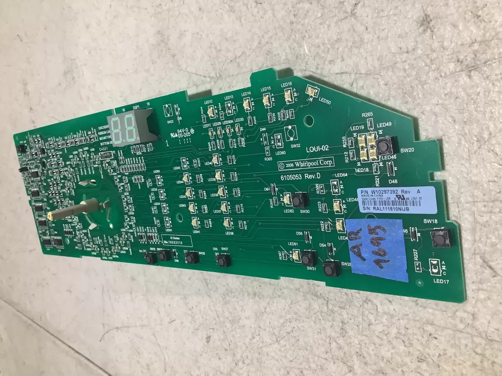 Whirlpool W10297392 WPW10298625 PD00032762 Dryer Control Board AZ111815 | AR1695