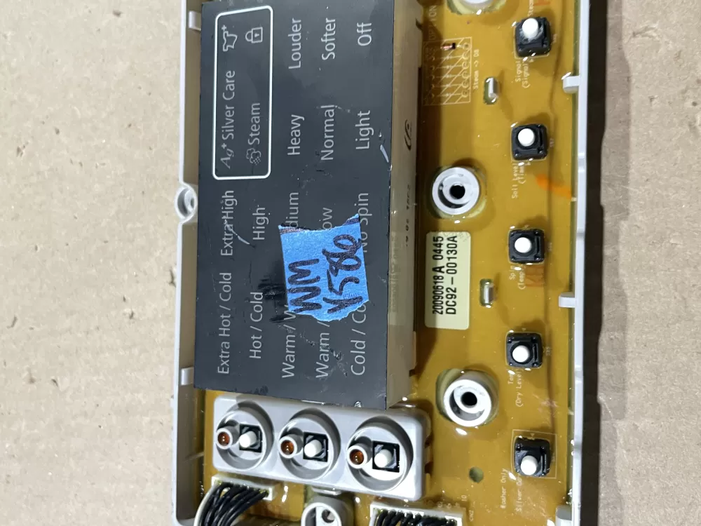 Samsung DC92-00130A DC92-00125A Washer UI Control Board AZ65176 | Wmv586