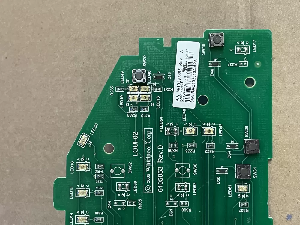 Whirlpool W10297395 Washer Control Board AZ86700 | KM969
