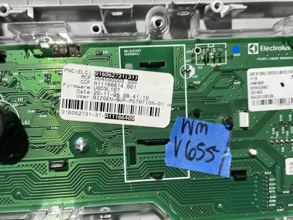 Frigidaire 916062731 Dryer Control Panel AZ111508 | Wmv655