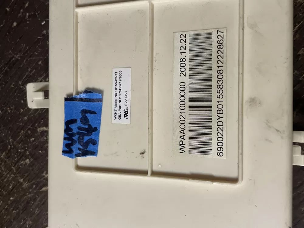 GE 175D5719G005 WPAA0021000000 Washer Control Board AZ60761 | Wmv549