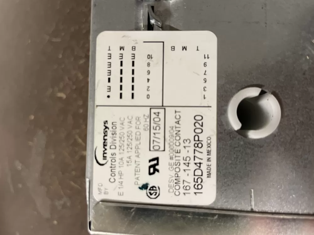 GE General Electric 165D4778P020 Dishwasher Timer AZ56737 | Wm2017