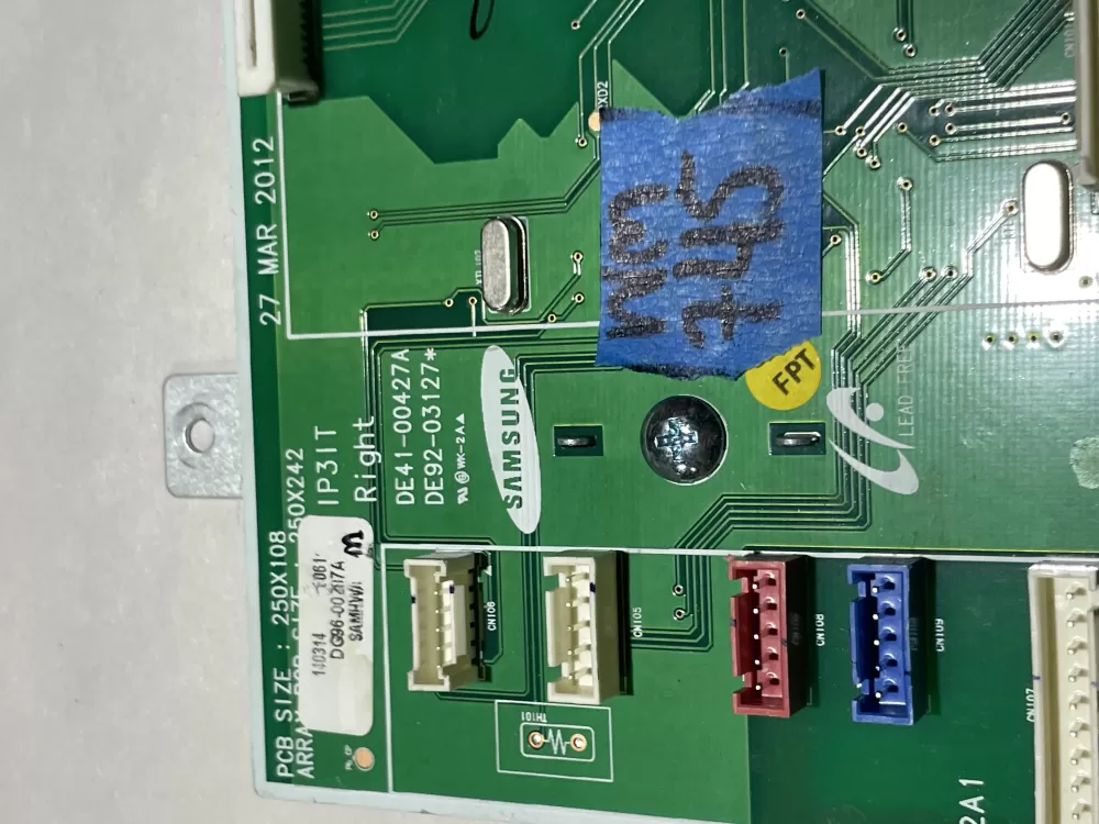 Samsung DG96-00287A Control Board AZ120223 | Wmv745