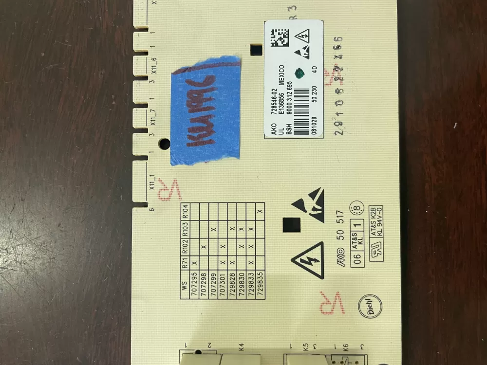 Bosch 9000312695 728546-02 Dryer Control Board AZ54572 | KM1996