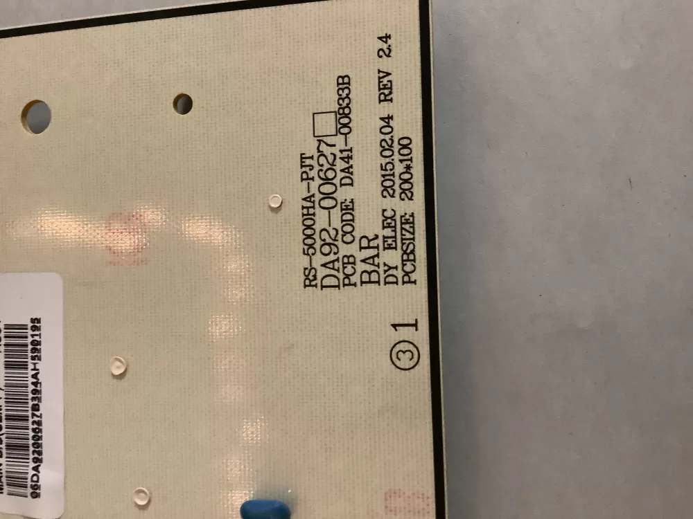 Samsung DA92 00627B Refrigerator Control Board Dispenser AZ199582 | ZC2779