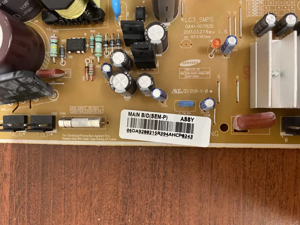 Samsung DA92-00215R Refrigerator Inverter Control Board AZ38009 | BK395