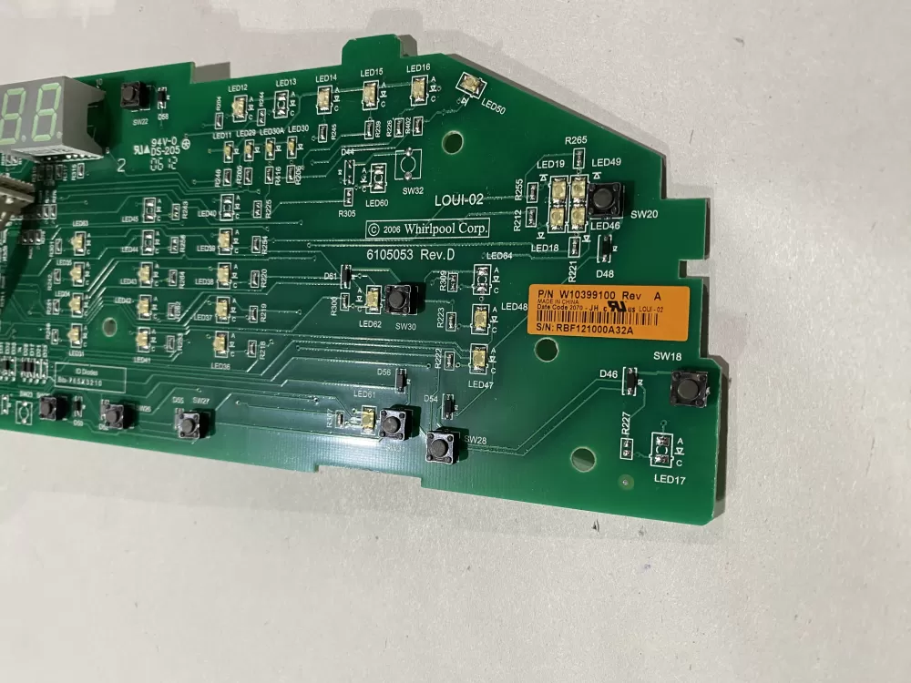 Whirlpool W10399100 W10296457 Washer Control Board AZ146323 | BK2455