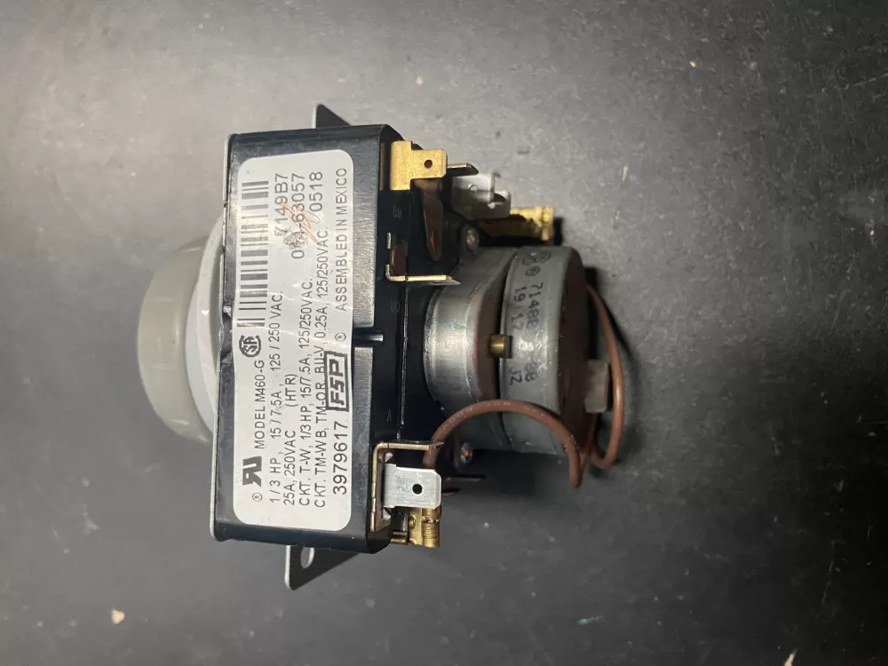 Whirlpool  Kenmore  Maytag  Roper  Amana  Inglis  Admiral WP3979617  AP6009055  3979617  8299782  921240  PS11742197 Dryer Timer