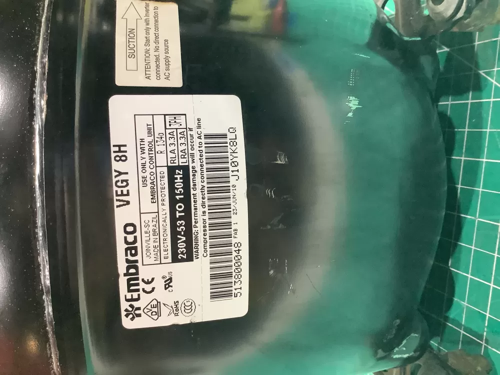  230v 53 150hz R134a Embraco Vegy Compressor To AZ150261 | SL169