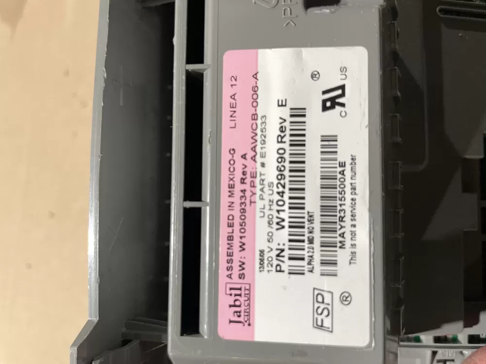 Whirlpool W10429690 W10422888 AP5650104 Washer Control Board AZ64591 | Wmv576