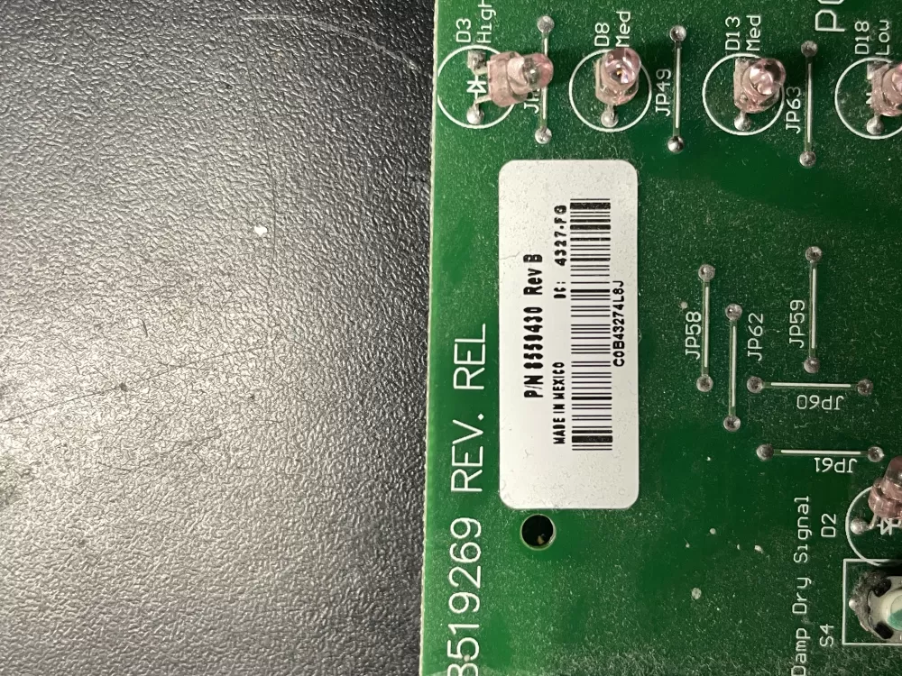 Kenmore  Whirlpool 8558760 8559430 Dryer Control Board