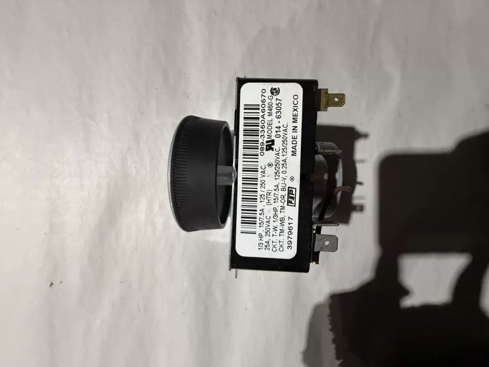 Whirlpool  Maytag  Roper  Amana  Admiral  Estate  Magic Chef  Inglis WP3979617  AP6009055  3979617  8299782  921240  PS11742197  014-63057 Dryer Timer