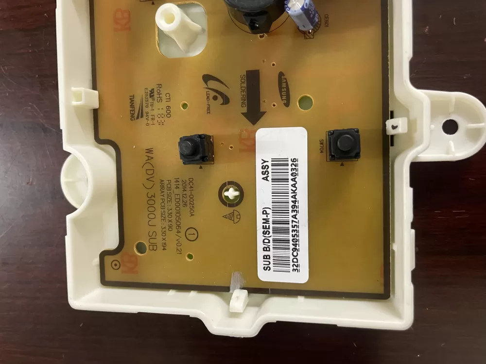 Samsung DC94 05357A Dryer Control Board AZ67368 | KMV379