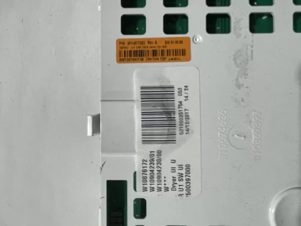 Whirlpool W10876172 W11089031 PS12070688 Dryer Control Board AZ123198 | Wmv710