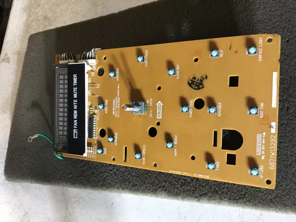 LG 6871W1S292A 6870W1A292A Microwave Oven Control Board AZ109827 | NR542