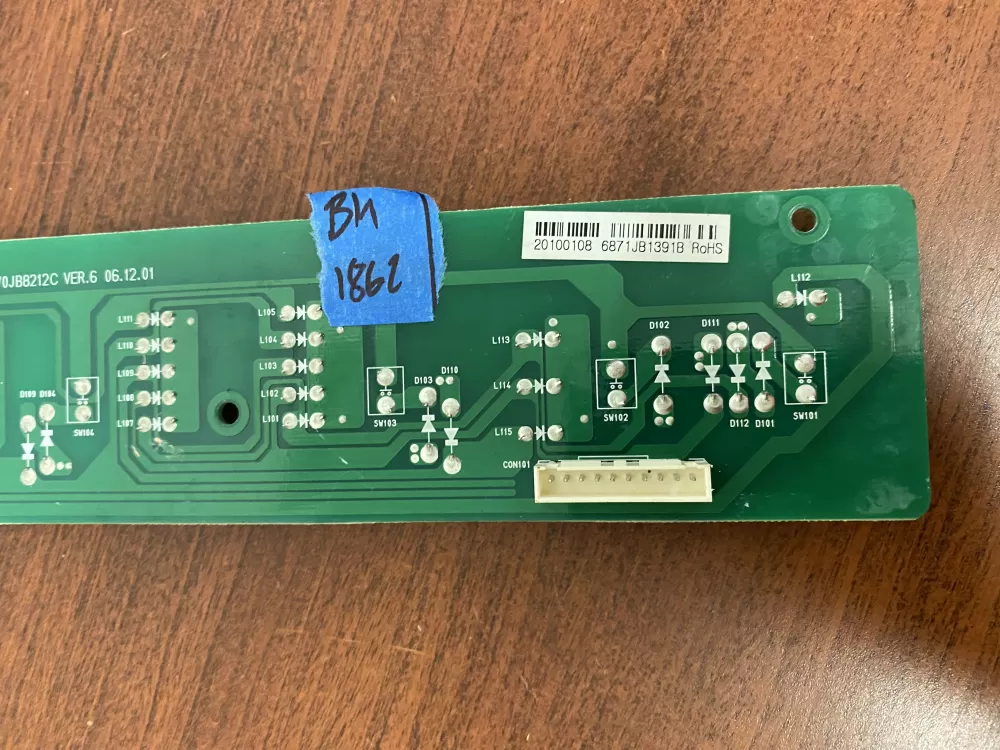LG 6871JB1391A Refrigerator Control Board Display AZ53898 | BK1862