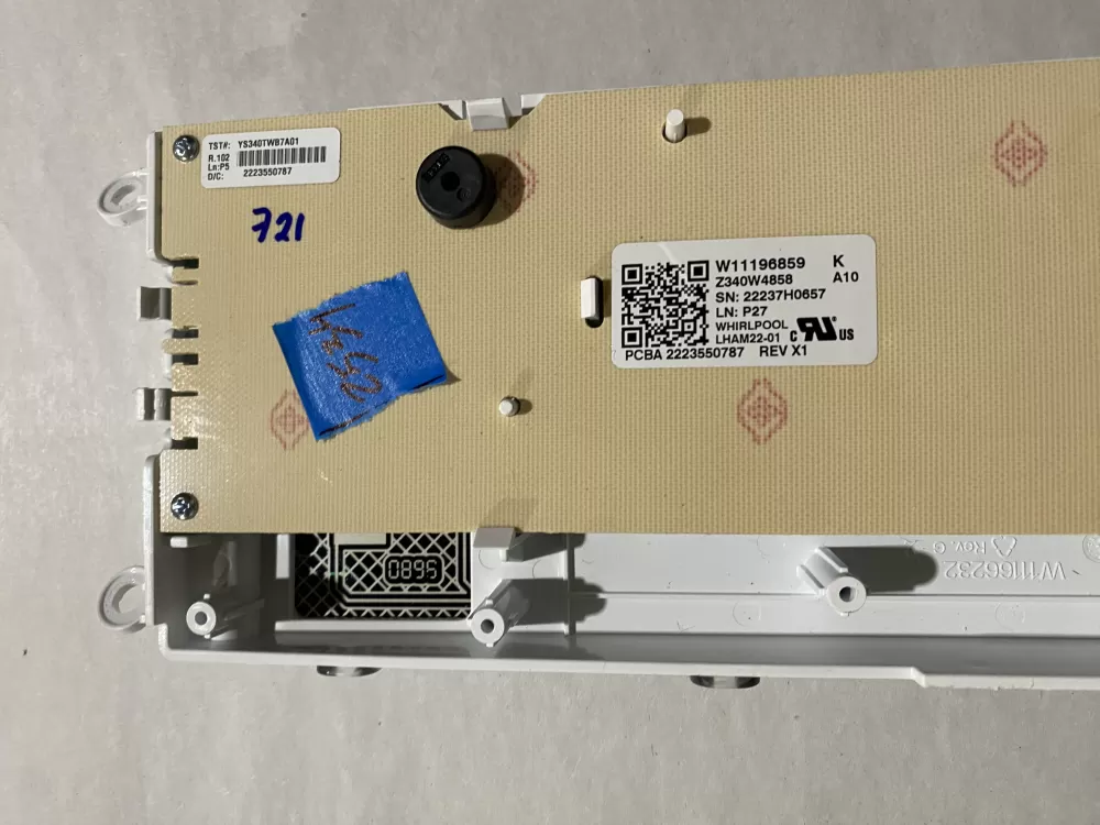 Maytag W11325569 Washer User Interface Control AZ196102 | BK2534