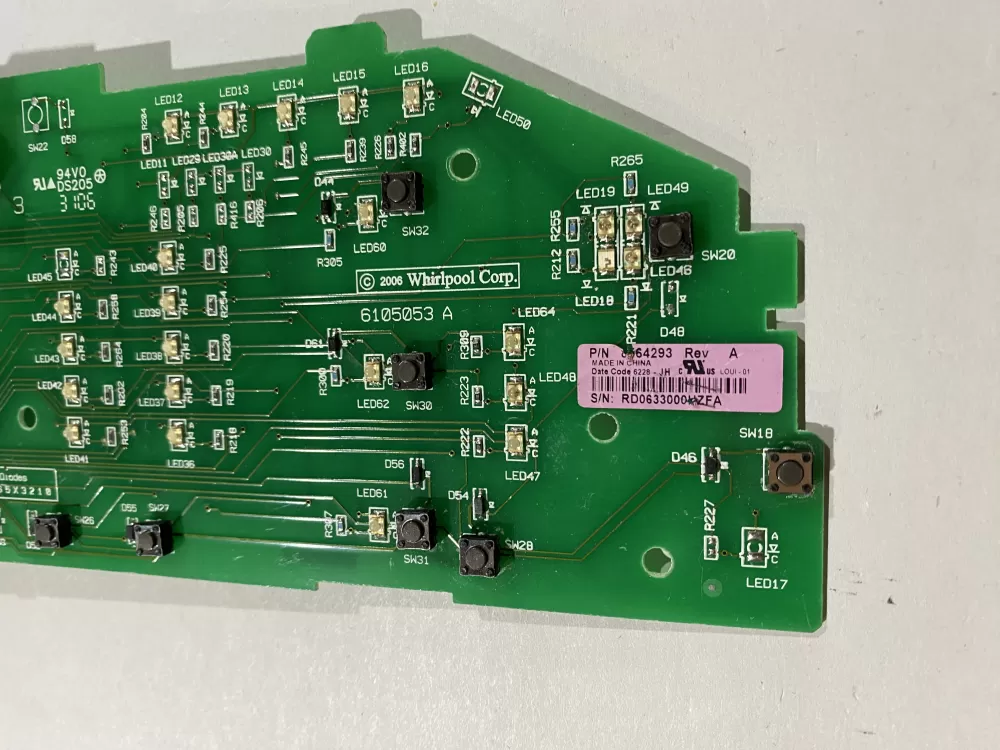Whirlpool 8564293 8563974 Dryer Control Board AZ170416 | BK2608