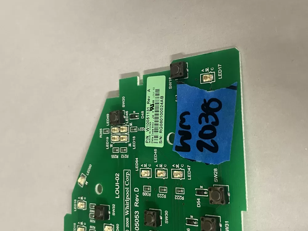 Whirlpool Maytag W10051131 W10051133 Washer Control Board AZ222163 | Wm2038