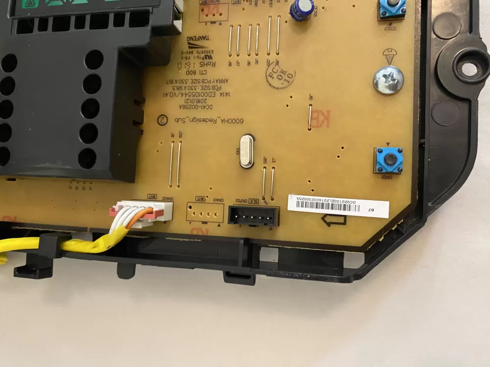 Samsung DC92-01802L Washer Control Board UI Display PCB AZ112982 | BKV664