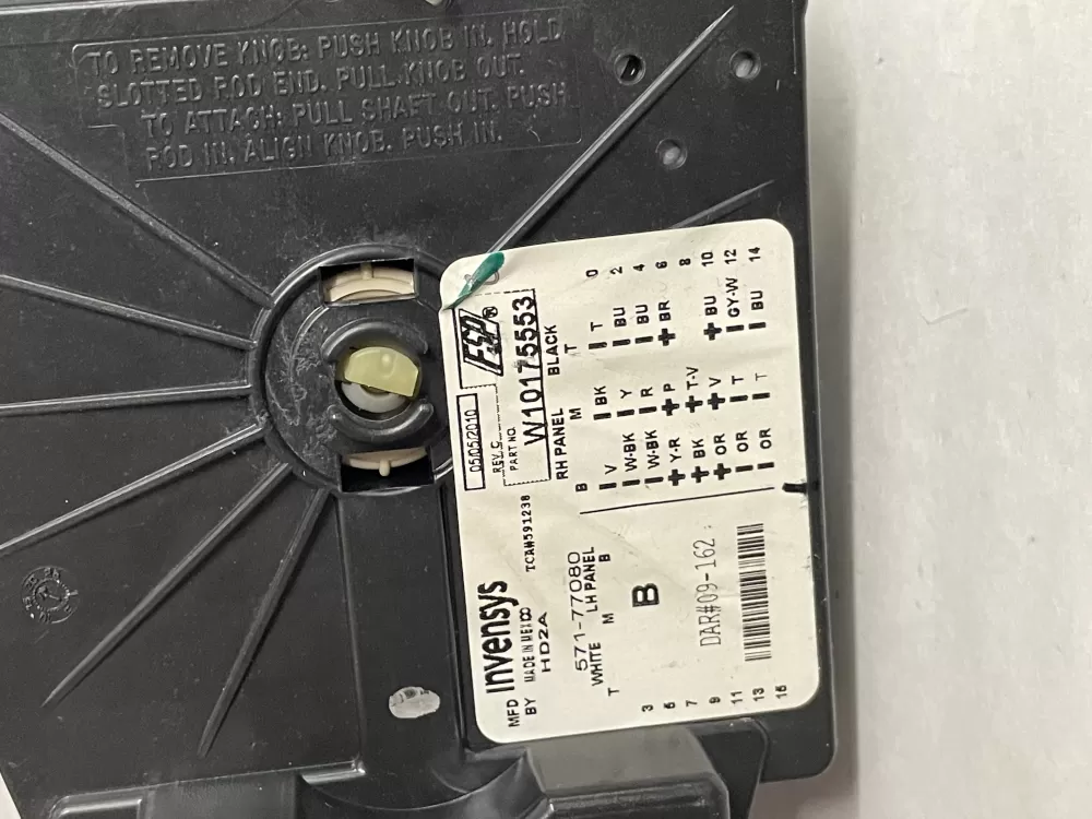 Whirlpool Kenmore W10175553 Amana WPW10175553 Washer Timer AZ203771 | KM655