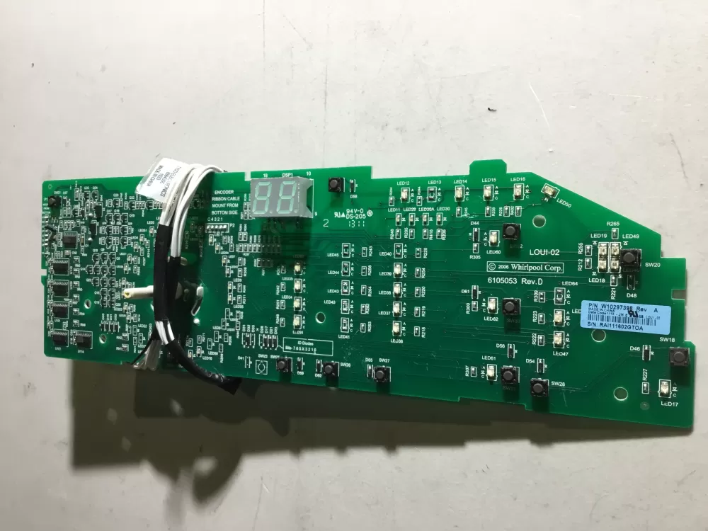 Whirlpool W10298622 W10297398 Washer Control Board
