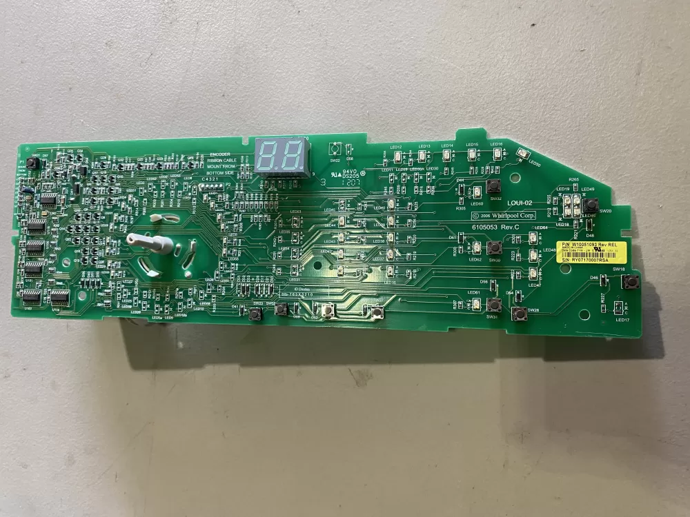 Whirlpool W10051093 Dryer Control Board