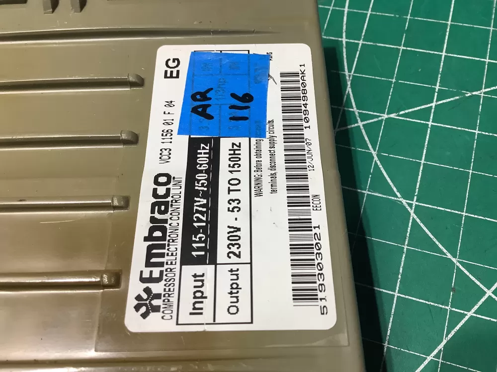 GE 519303021 Refrigerator Invter Control Board AZ187607 | AR116