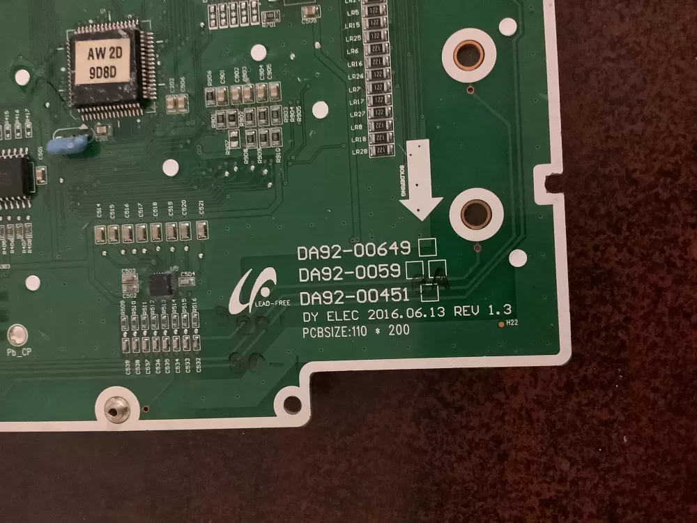 Samsung DA92 00649A Refrigerator Control Board Dispenser AZ170496 | CG754