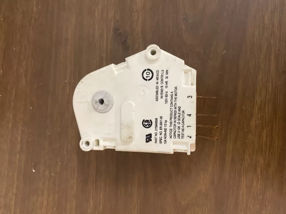 Frigidaire  Kenmore AP2111929 12762 215846602 00624728 00626234 00628510 00628518 0628510 08000559 08006054 08006992 08016919 08950148 215267800 215846605 215846606 240371001 241621501 3001671 3001701 3015909 3203657 4013391050 5300187484 5300628518 5301090474 5303203657 5303211155 5303211680 5303270622 5303275811 5303321133 5303321915 5304457327 5308006054 5308006992 624728 626234 628510 628518 8000559 8006054 8016919 8950148 C000062797 C62797 D007004112 DG187005 F000111695 G000187484 G172706 G174820 G186580 G187005 G187484 M1090167 M1090474 N8000559 R000900241 R000900764 R900241 PS423801 Refrigerator Defrost Timer