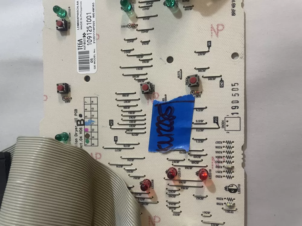 GE 212D1119P005 WE4M385 Dryer Control Board AZ159441 | KM2285