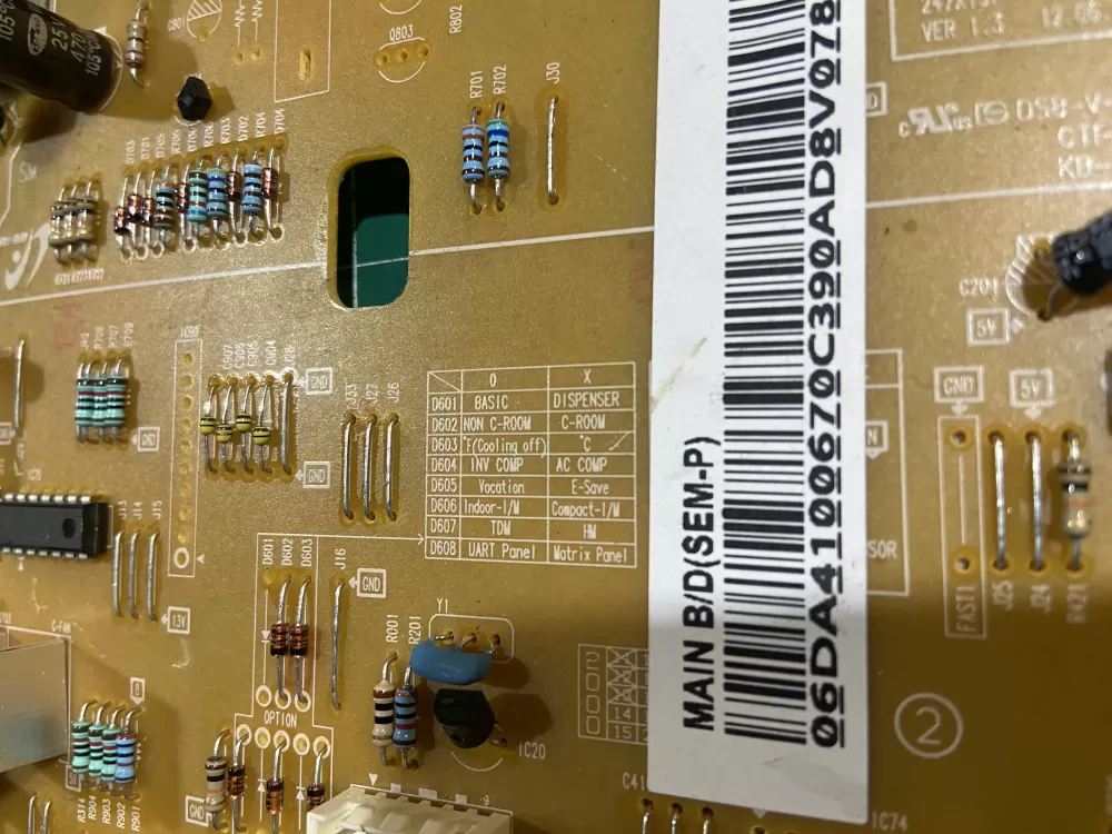Samsung DA41-00670C DA41-00668A Refrigerator Control Board AZ142706 | NR2401