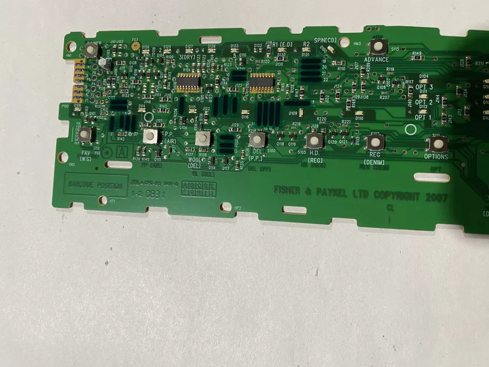Fisher & Paykel 421098 Washer Keyboard Control Board AZ140865 | BK2366