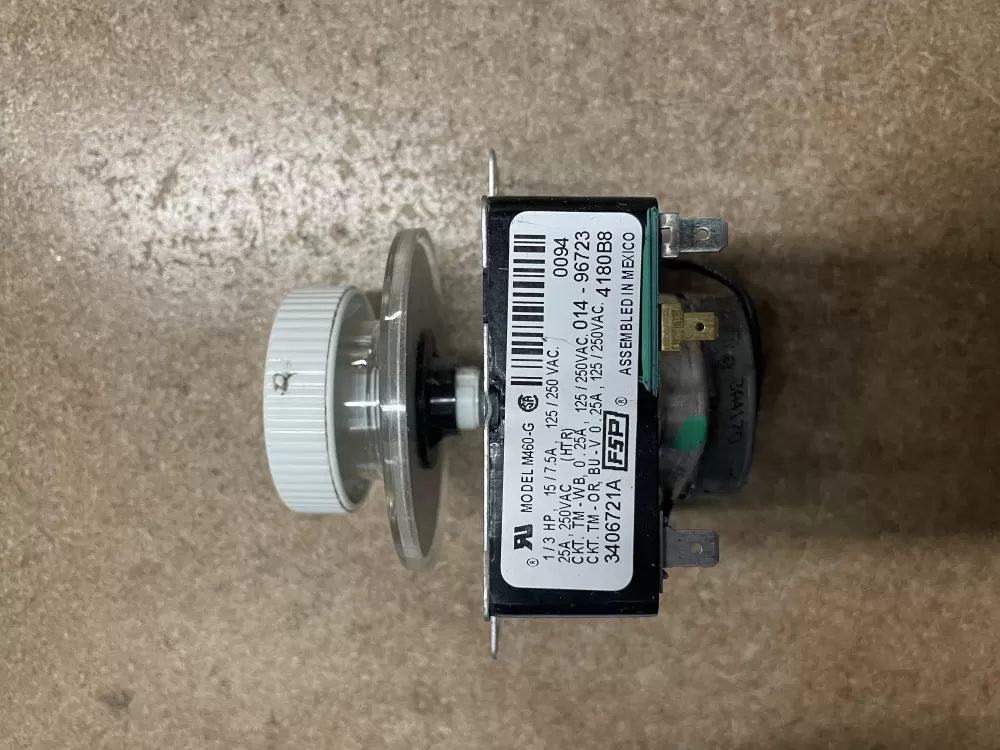 Whirlpool 3406721A AP3097855 3406721 WE04X10051 PD00055758 WE4X10051 877373 AP3637093 PS265288 EAP265288 Dryer Timer