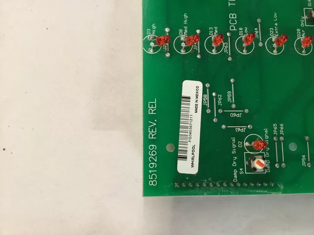 Whirlpool Kenmore WP8529879 8519269 Dryer Control Board AZ99696 | BG128